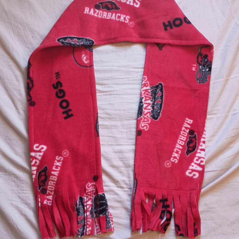 Arkansas Razorback Hogs College Football team scarf